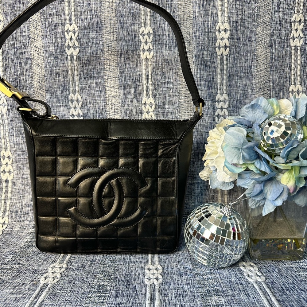 Chanel Chocolate Bar Black Quilted Shoulder
